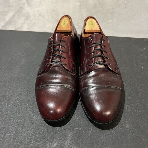 Vintage Cole Haan Cap Toe Oxford Mens 11 D Burgundy Leather Lace Up Dress Shoes - Picture 3 of 11